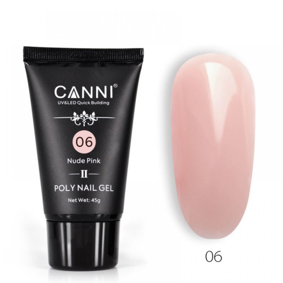 Canni Poly Nail Gel Soak off Nude Pink 06 45g