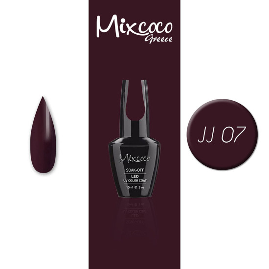 Mixcoco JJ-07 Ημιμόνιμο Βερνίκι (Βουργουνδί) 15ml