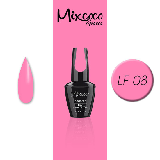 Mixcoco LF-08 Ημιμόνιμο Βερνίκι (Ροζ Φούξια) 15ml