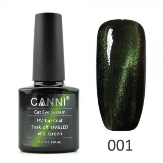Canni Top Coat Cateye 01 Green 7.3ml