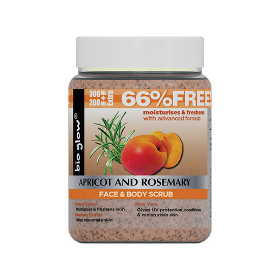 Bio Glow Apricot & Rosemary Face & Body Scrub 500 ml