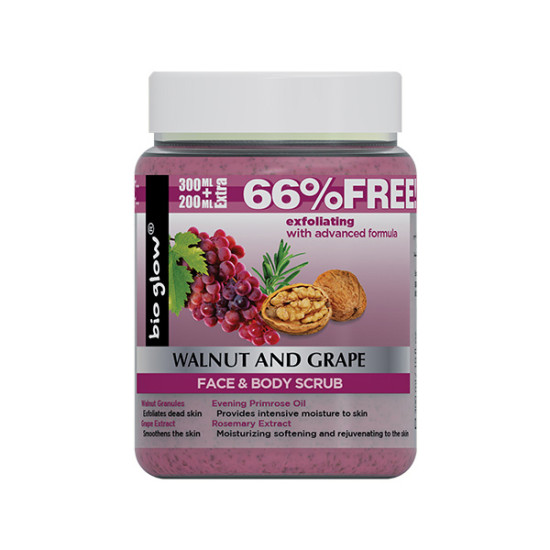 Bio Glow Walnut & Grape Face & Body Scrub 500 ml